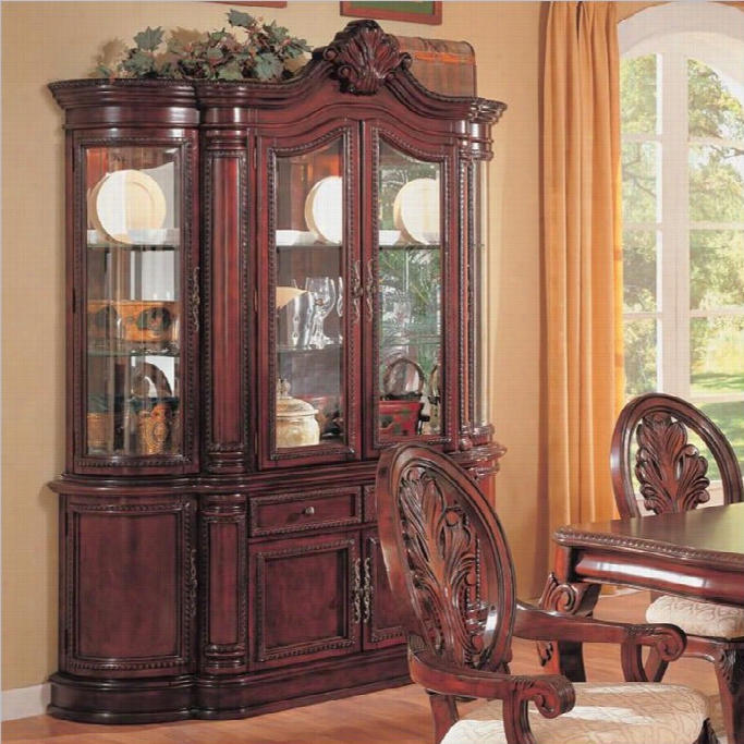 Coaster Tabitha Traditional China Cabinet In Cherry Finish