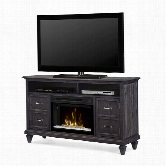 Dimplex Solomon Electric Firellace Tv Sttand With Acrylic In Gray