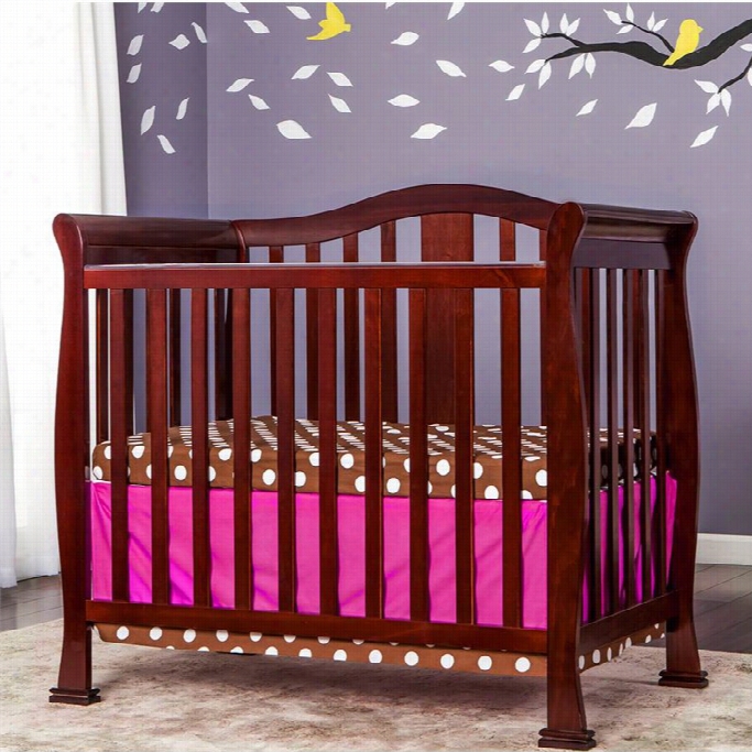 Dream On Me Naples 4-in-1 Convertible Mini Crib In Cherry