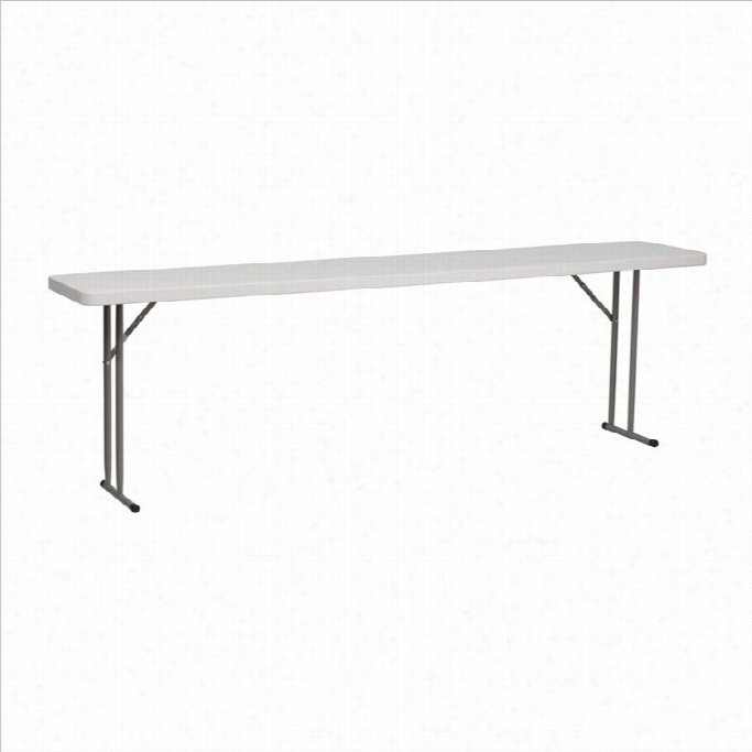 Flash Furniture Granite Plastic Folding Training Table In White