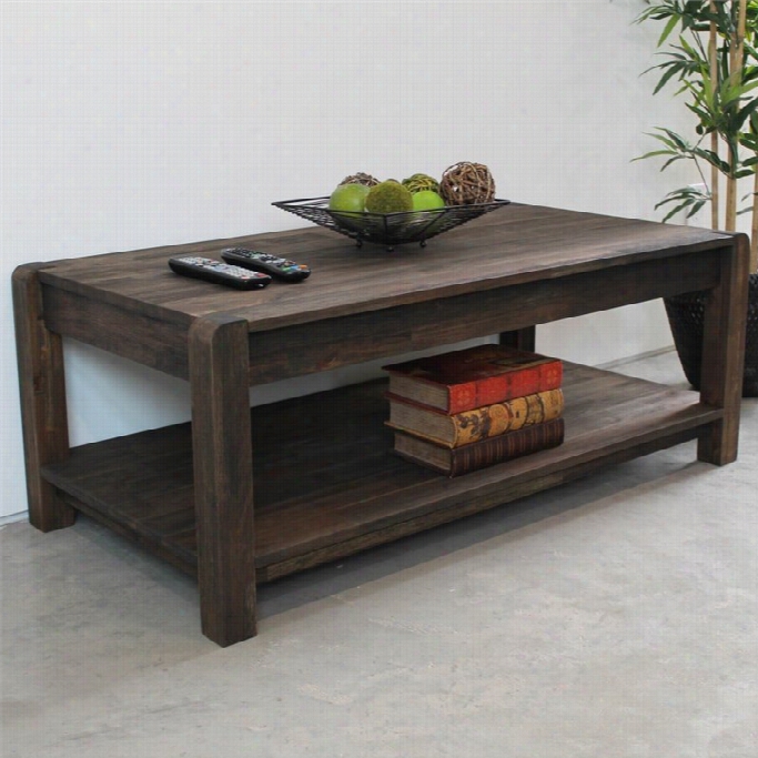 International Caravan Lisbon Wood Ttop Coffee Table I N Brown