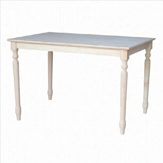 International Concepts Unfinjshed 30 Solid Dining Table With Turned Legs