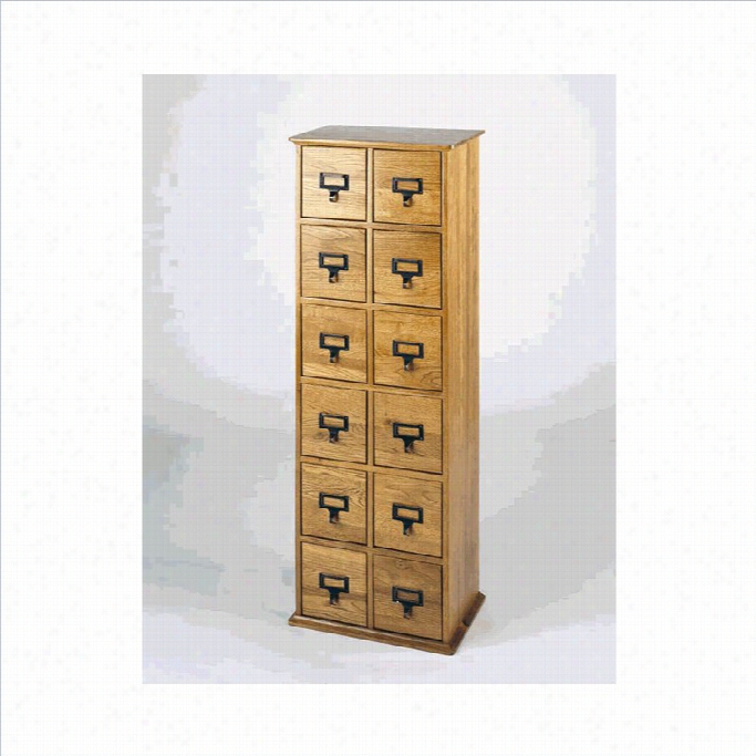 Leslie Dame 40 12-drawer 228 Cd Mesia Storage Cabinet-cherry