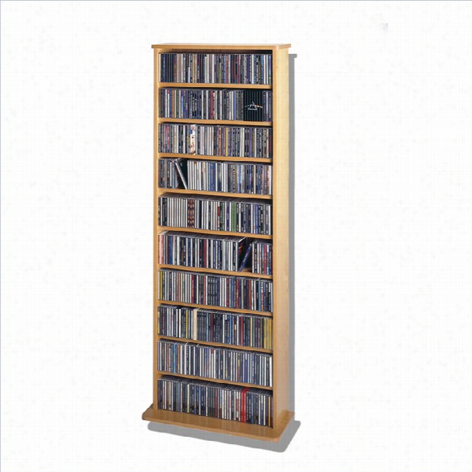 Leslie Mistress 62 Veneer Media Storage Rack In Oak