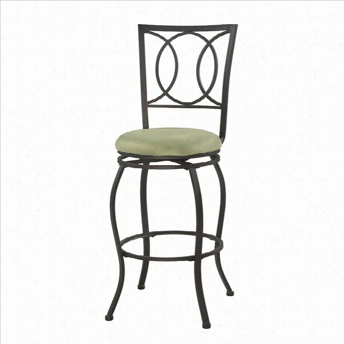 Linon 30 Half Circle Barstool In Mourning And Green