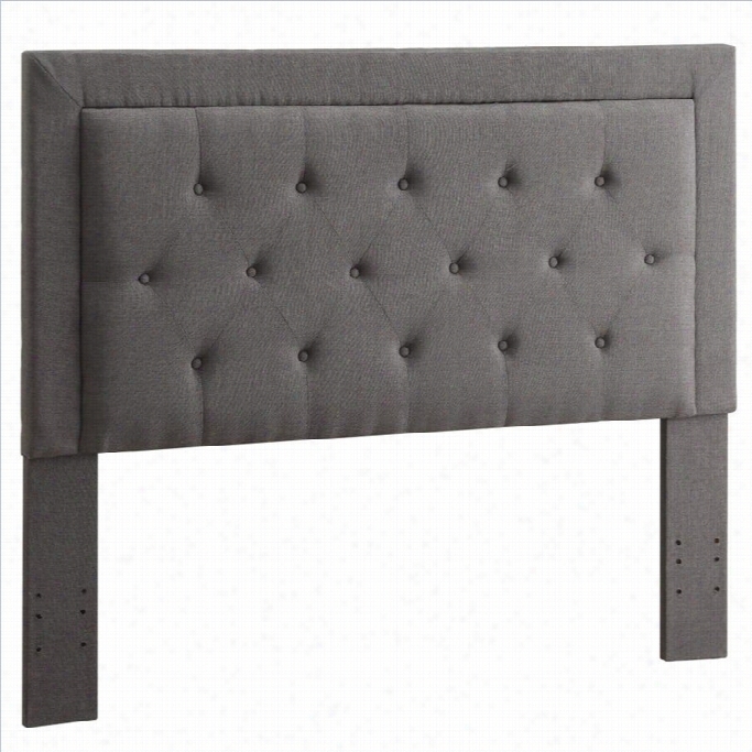 Linon Cay Ton F Ull/queen Tufted Panel Headboard In Gray