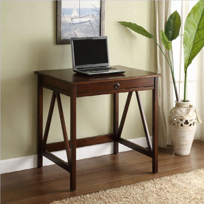 Linon Titianlaptop Desk In Antiqur Tobacco