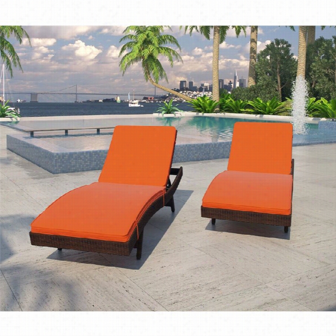 Modway Peeer Patio Lounge In Rbown And Orange (flow Of 2)