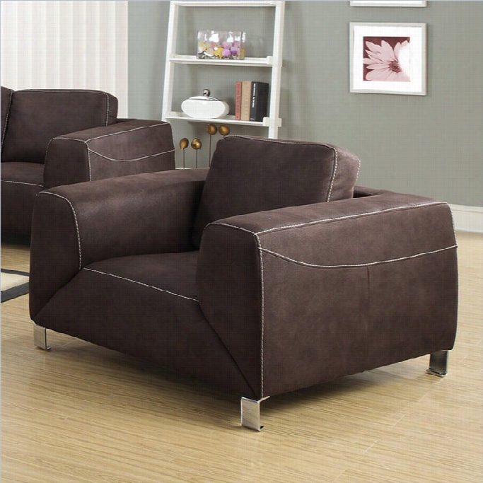 Monarch Contrast Micro Suede Club Chair Iin Brown