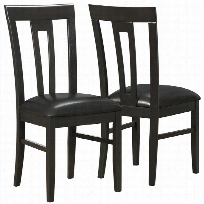 Monarch Slat Bac Dining Chair In Dark Cappuccino And  Brown (set Of 2)