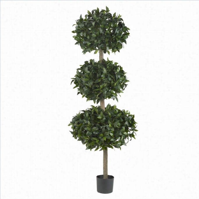 Nearly Natural 69 Sweet Bay Triple Ball Tree In Green