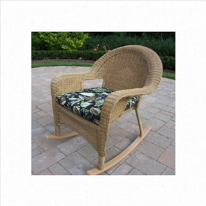 Oaklandl Iving Resin Wicker Rocker With Cushion In Honey (set Of 2)