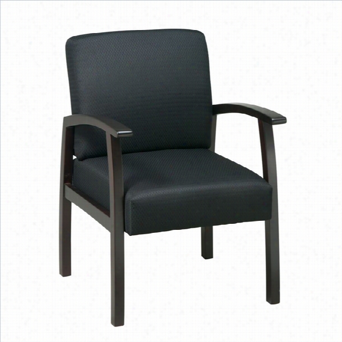 Office Star Wddeluxe Guest Chair In Espresso And Black