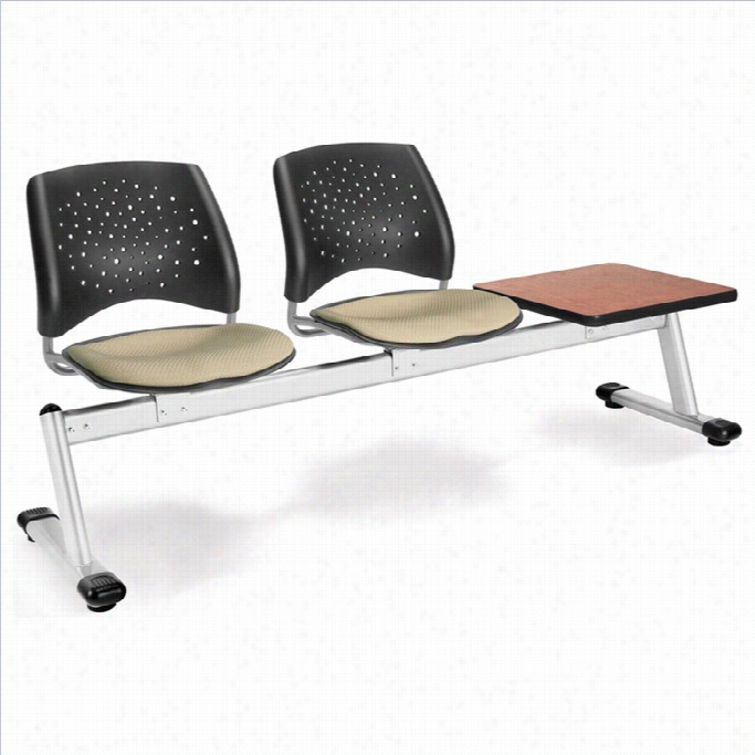 Ofm Star Beam Seating By The Side Of 2 Seats And Table In Khaki And Cherry