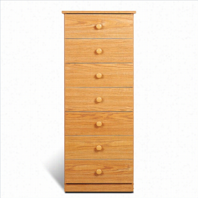 Prepac 7 Drawer Lingerie Chdst In Oak Finish