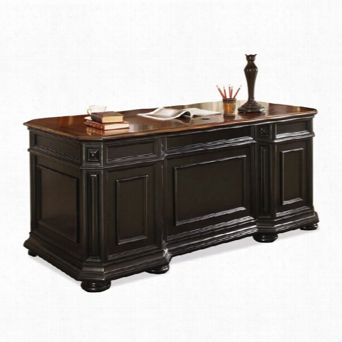 Riverside Furniture Allegro Executive Desk In Rubbbed Black