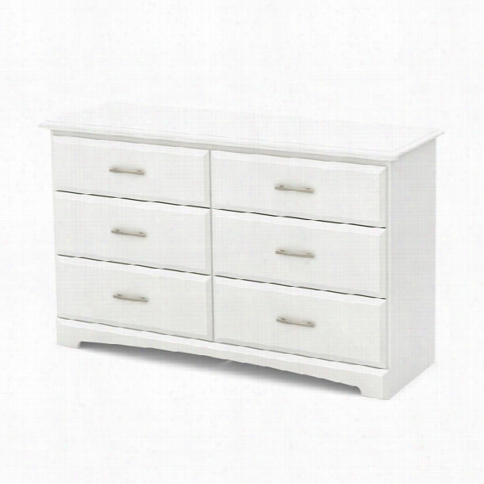 South Sshore Callesto 6 Drawer Double Dresser In Pure White