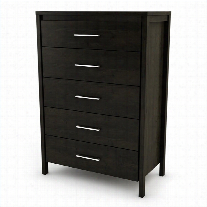 South Shoer Gravity 5 Drawer  Chestin Ebony Finish