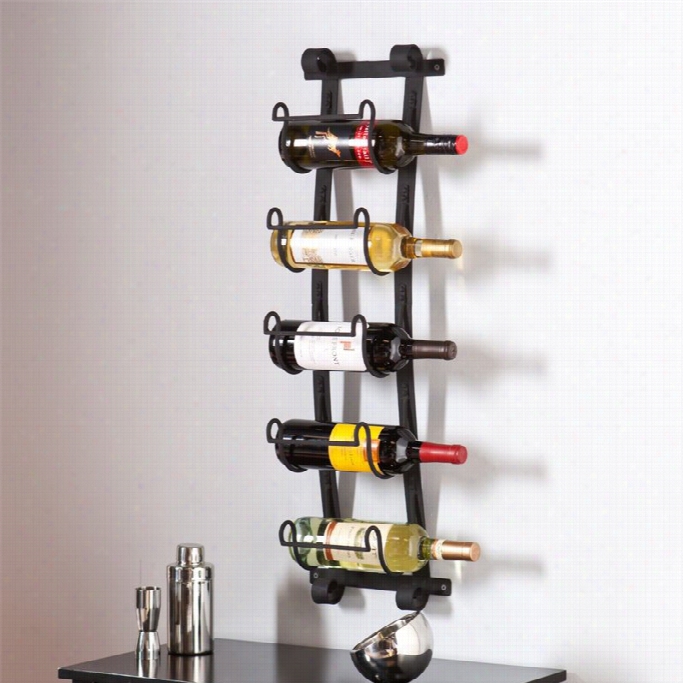 Southern Enterprises Ancona Wall Mount Wine Rack In Wrought Iron