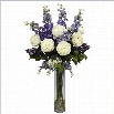 Nearly Natural Rose Delphinium and Lilac Silk Flower Arrangement in Purple