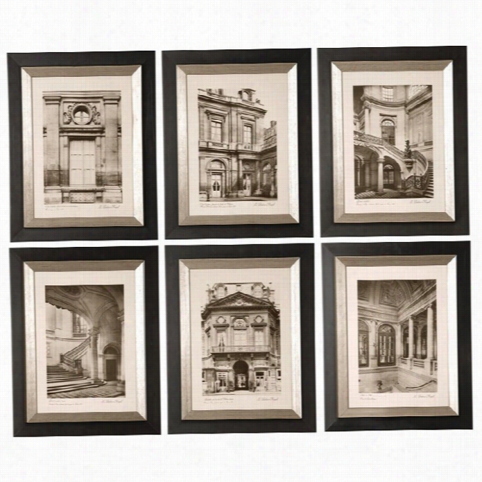 Uttermost Paris Scene Art In Black Framed (set Of 6)