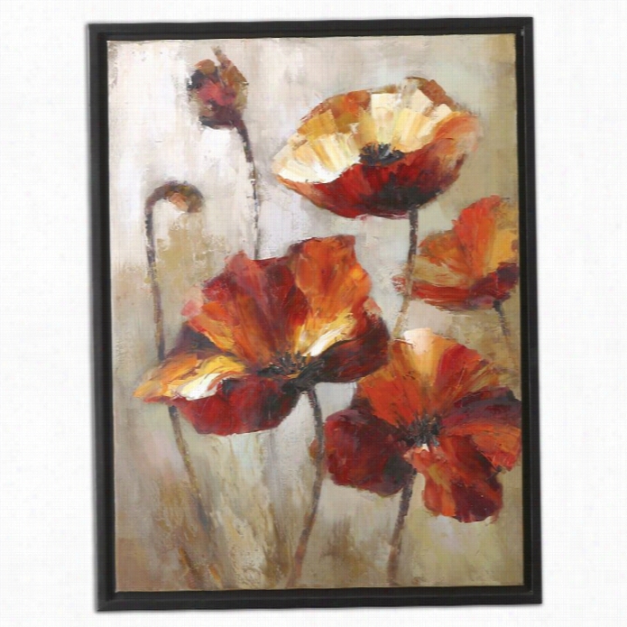 Uttermost Window View Floral Framed Art In Black Ssatin