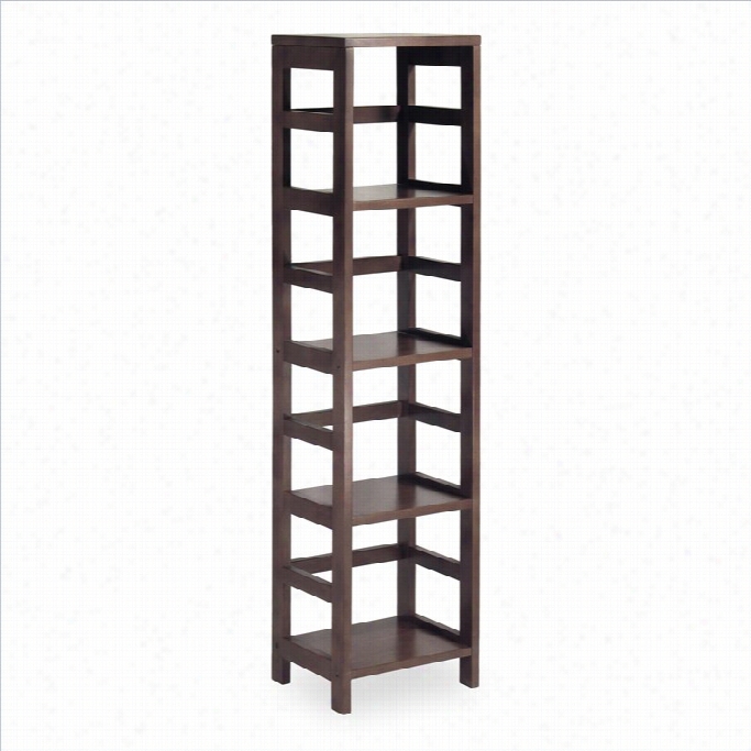 Winsome Leo 4-section Tall Storage Shelf In Epsresso