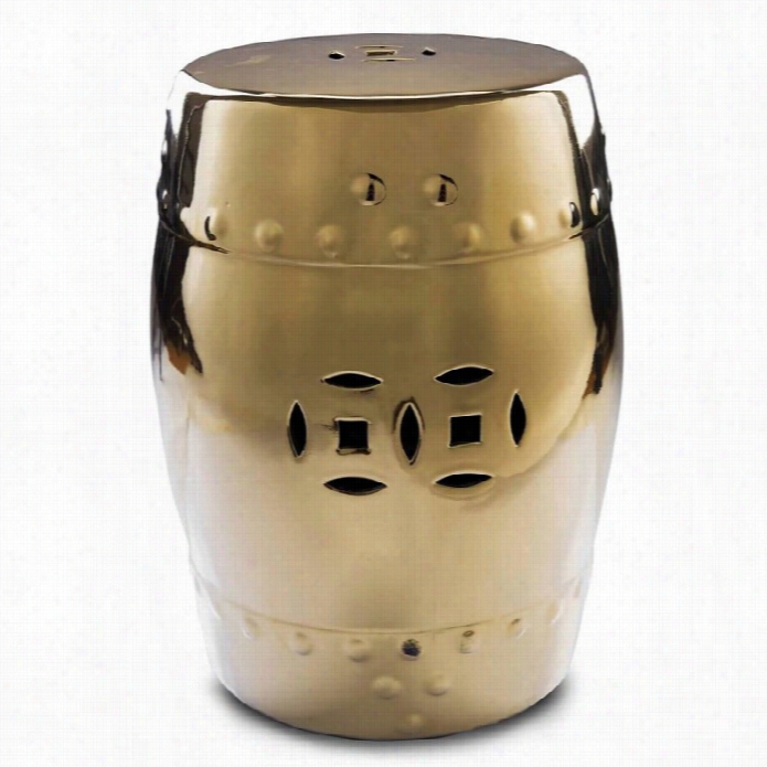 Abbyson Living Reina Ceramic Garden Stool In Gold