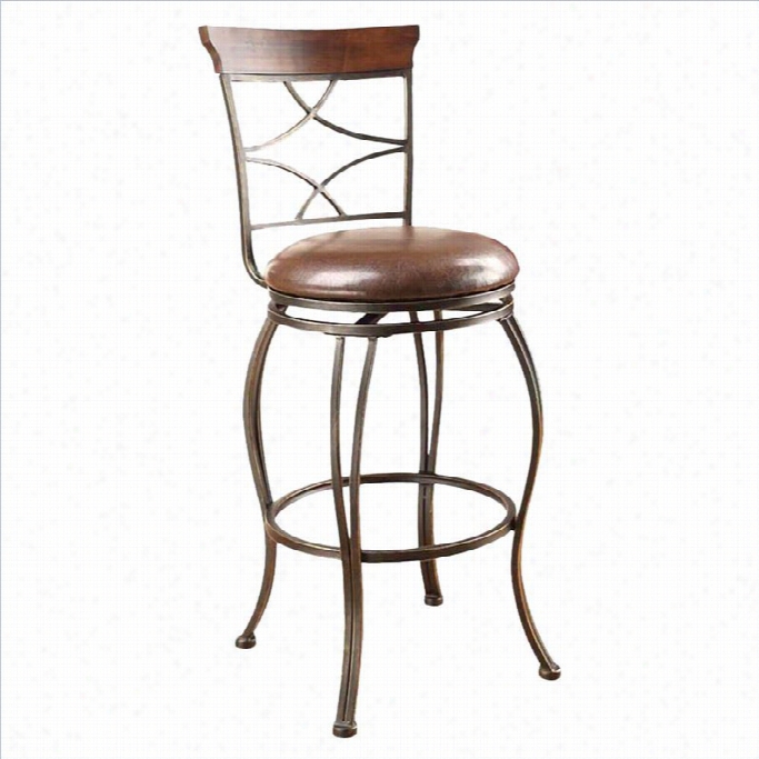 Acme Furnitre Tavio 29 Swivel Bar Stool In Espersso And Antique Bronze (set Of 2)