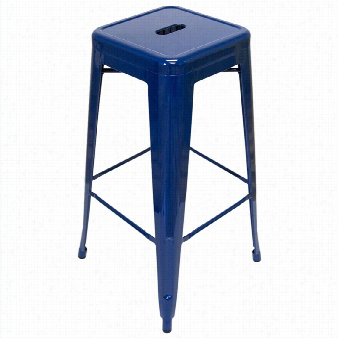 Aeon Furniiture Galaxy 30.5 Bar Stool In Navy (set Of 2)