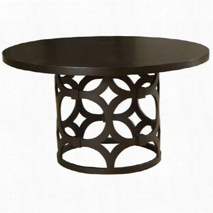 Armne Living Tuxedo Round Dining Table In Brown
