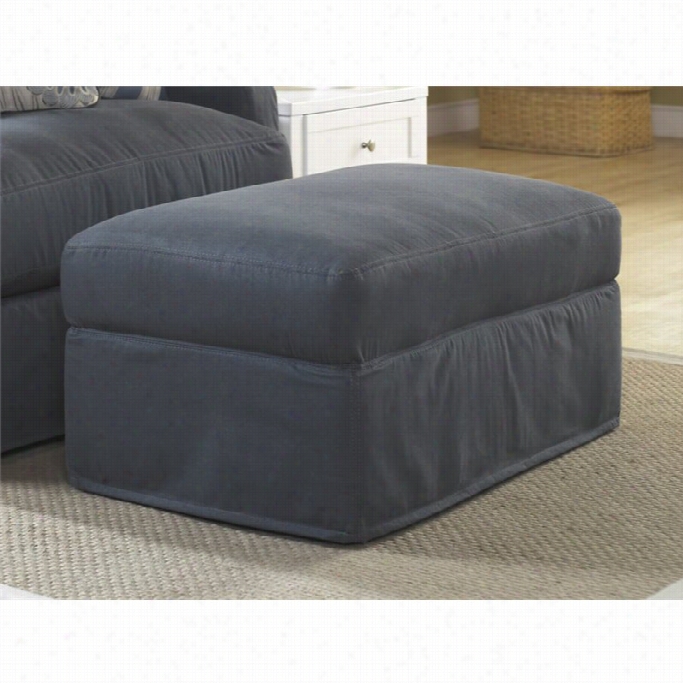 A5hlley Addison Fabric Ottoman In Slate