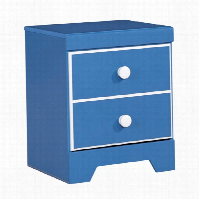 Ashley Bronilly 1 Drawer Wood Nightstadd In Blue