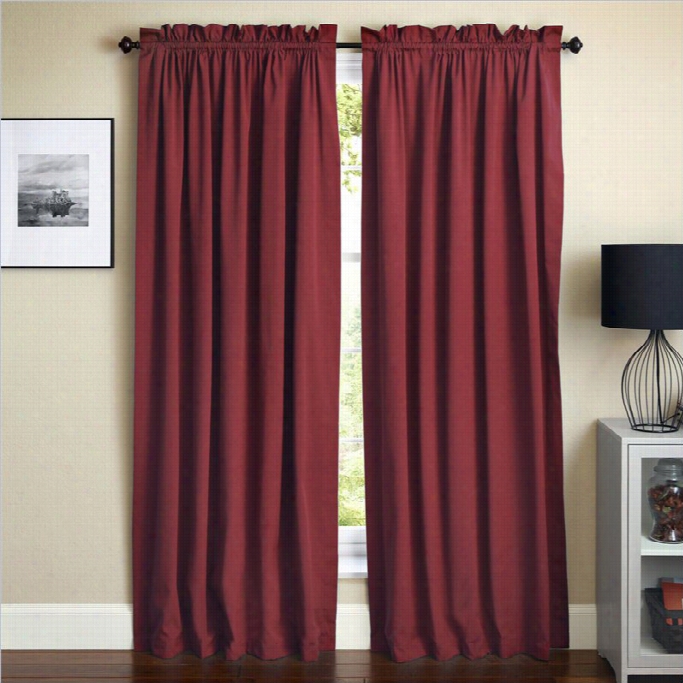 Blazing Needles 84 Inch Twill Curtain Panels In  Ruby Red (set Of 2)