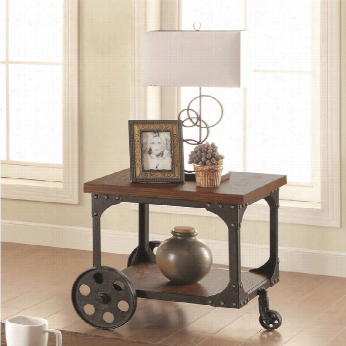 Coast Er Contemporary End Table In Rusti  Brown