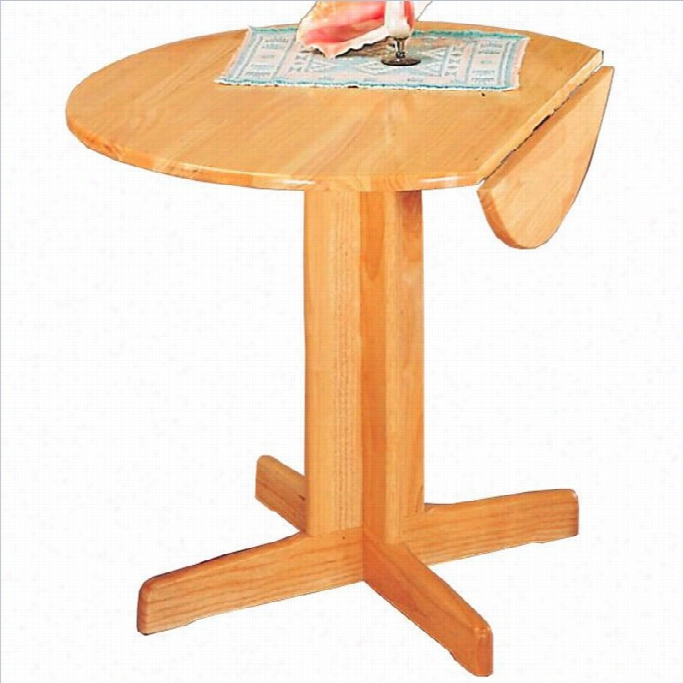 Coaster Damen Round Wood Pedestal  Dining Table With  Leaf In Warm Natural Finish