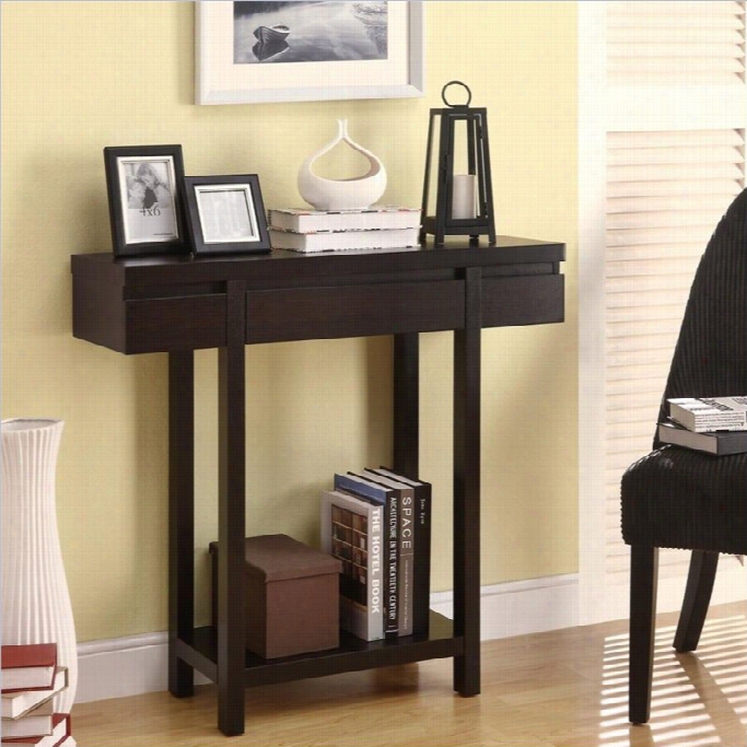Coaster Modern Entry Table Wth Lower Shelf In Cappuccino