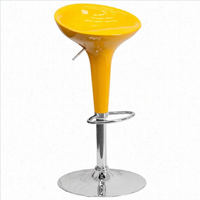 Flash Furniture Adjustable Bar Stool In Glossy Yellow