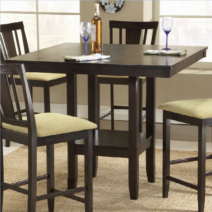 Hillsdale Arcadia Square Counter Elevation Cas Ual Dining Table In Eespresso Fini Sh