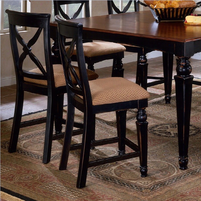 Hillsdale North Heeights 24 Counter Stool  In Black And Cherry (set Of 2)