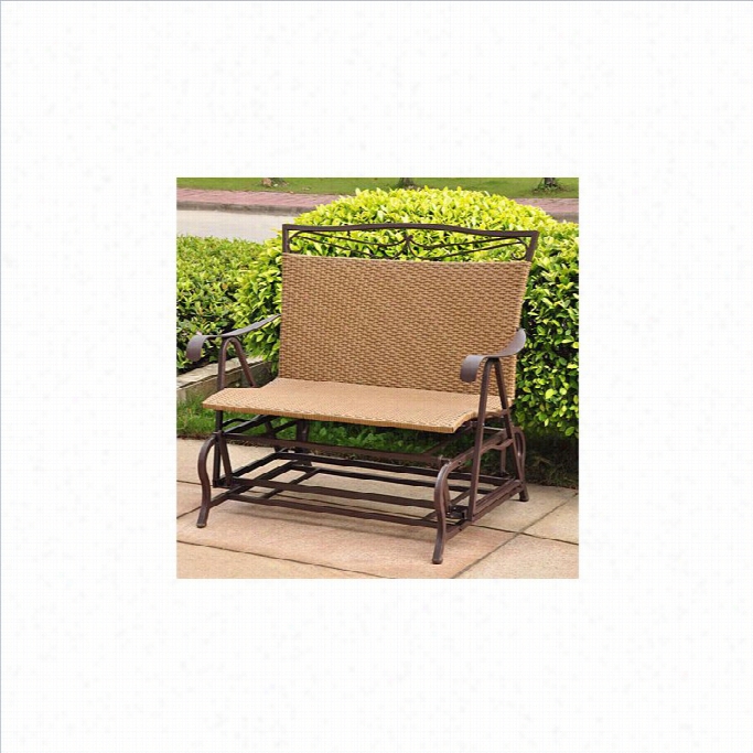 Internatinoal Caravan Valencia Resin Wicker/steel Double Patio Glider Chair