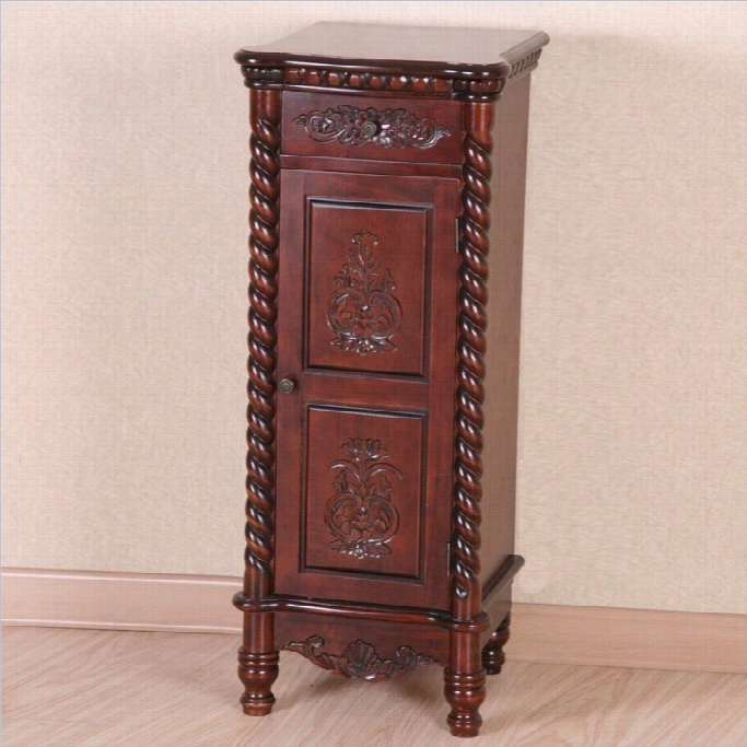 International Carava Nwindsor 1 Drawer Tall Accent Table In Dual Walnut Blemish