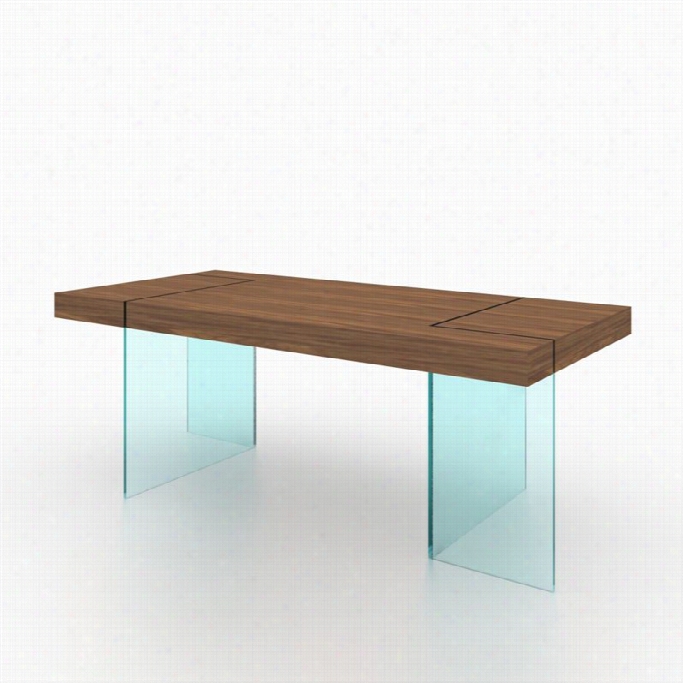 J&m Furniture El Modern Wood Glass Leg Dinng Table In Walnut