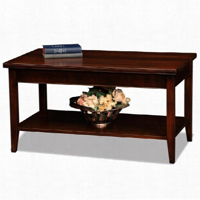 Leick Laurent Small Solid Wood Coffee Table In Chocolate Cherry