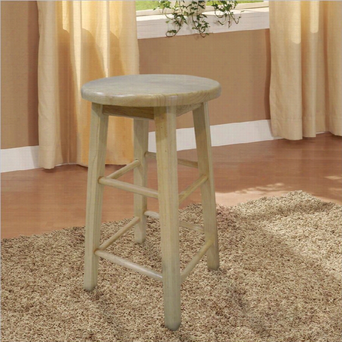 Linon 24 Counter Stool With Round Seat In Natural