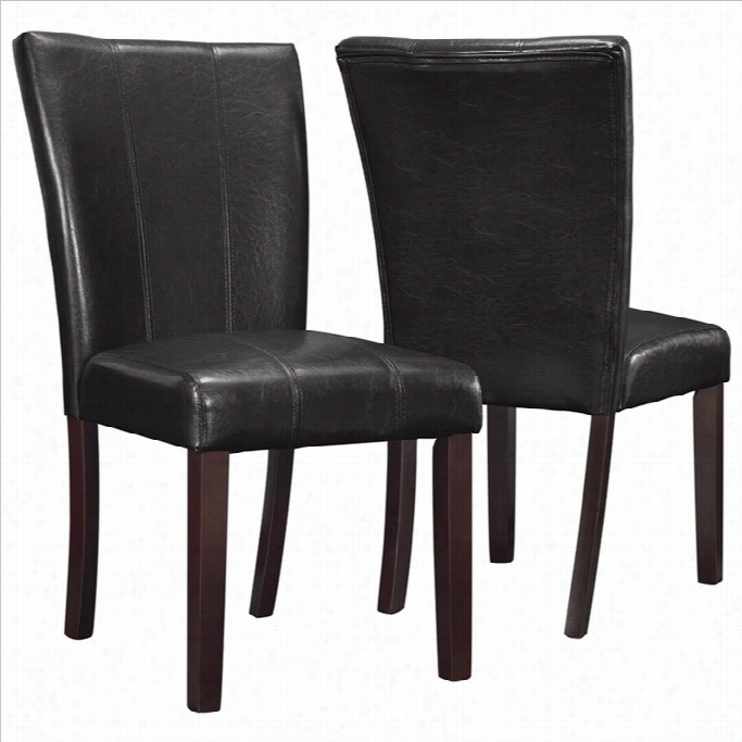 Monarch Parson Dining Chair In Wicked Brown (set Of 2)