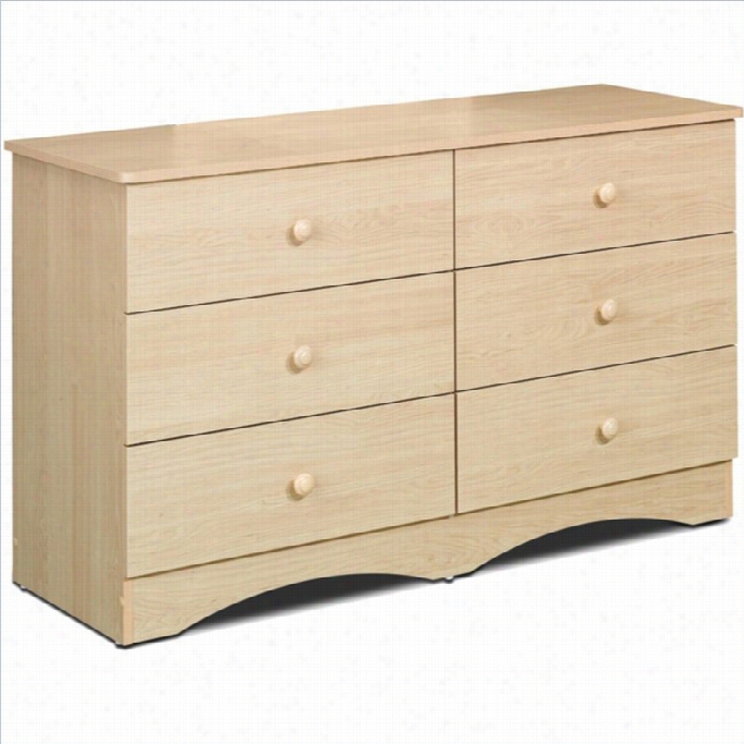 Nexera Alegria 6-drawer Double Drdsser In Natural Maple