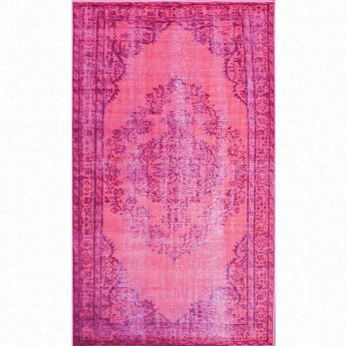 Nuloom 2'8 X 8' Machinery Made Vintage Inspired Overdyed Rug Inpink