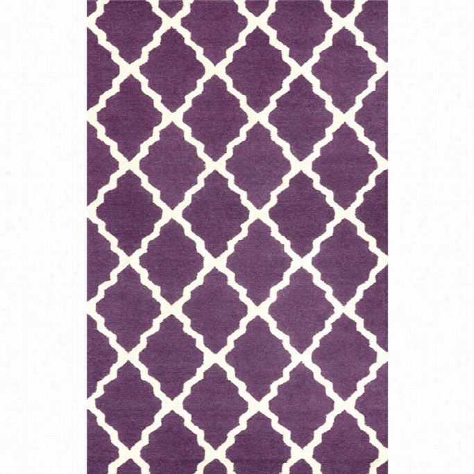 Nuloom 6' X 9' Hand Hooked Marrakech Trellis Rug I Purple