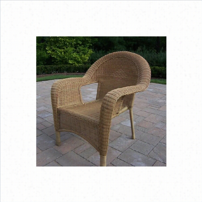 Oakland Living Resin Wicker Ark Chair In Honey (set Of 2)